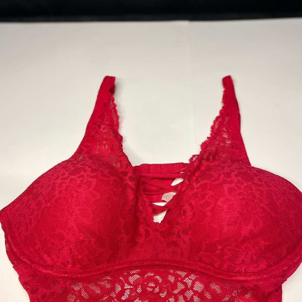 Pink Victoria’s Secret Red Lace Bralette
